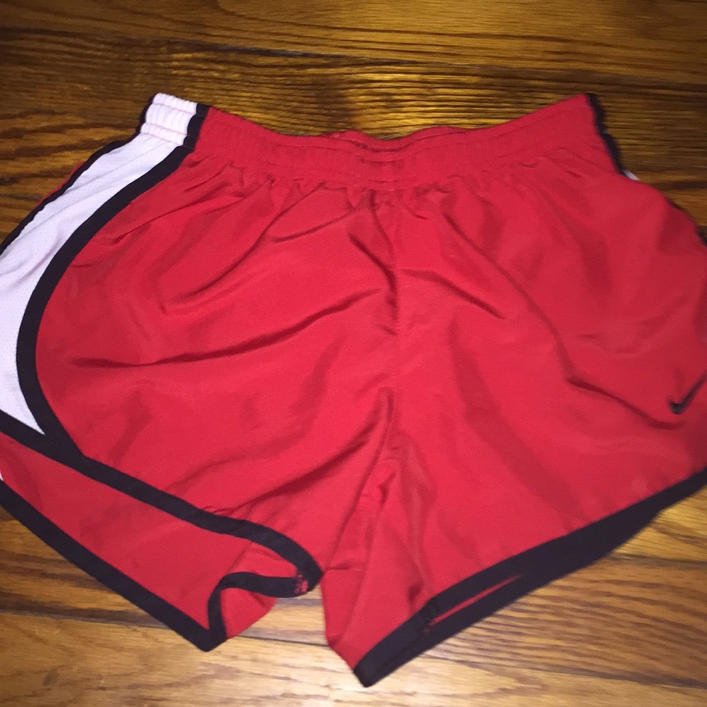 girls red nike shorts